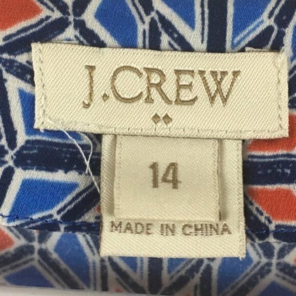 J.Crew Womens Sleeveless Geometric Print Polyester Tank Top Size 14 Made In Chin - Picture 4 of 6